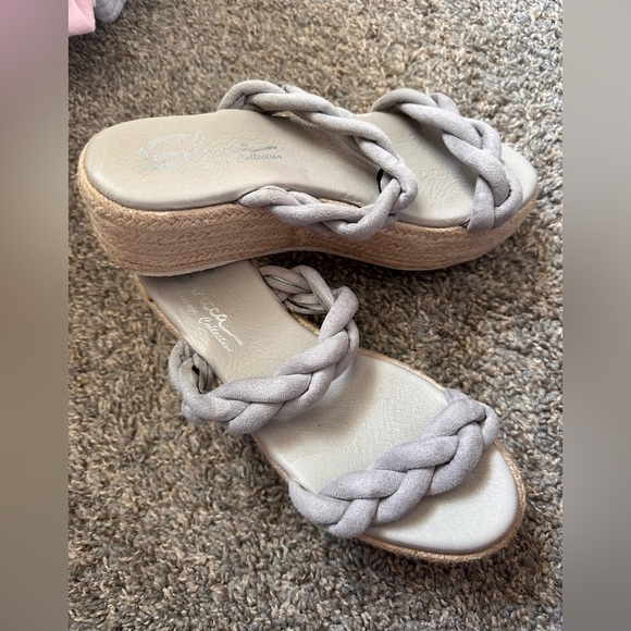 Sbicca Braided Gray/Lilac Espadrille Platform Sandal Size 7.5 - Picture 8 of 8